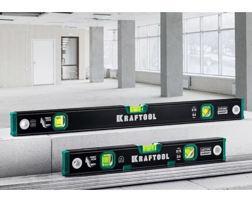 Уровень строительный KRAFTOOL 2000 мм магнитный с зеркальным глазком 34785-200