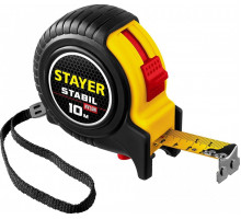 Рулетка STAYER STABIL 10м / 25мм профессиональная в ударостойком обрезин 34131-10_z02