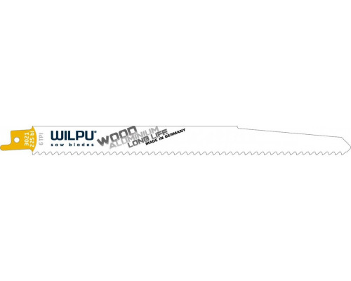 Полотна для сабельных пил WILPU 3021/225 bi bi-metall по дереву, быстрый прямой рез 5шт/уп 1227200005