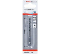 Сверло по металлу BOSCH 3,2 х 36/75 мм, HSS PointTeQ с шестигранным хвостовиком 2608577520