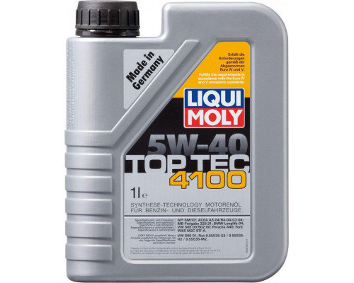 Масло моторное LIQUI MOLY SAE 5W40 Top Tec 4100 1 л 7500/9510 9510/7500
