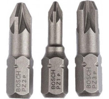 Бита для заворачивания BOSCH Extra Hard 25 мм PZ/1/2/3 3шт 2607001753