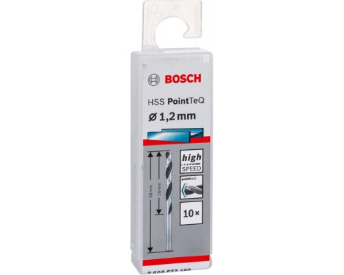 Сверло по металлу BOSCH HSS PointTeQ 1.2 мм 10шт 2608577180