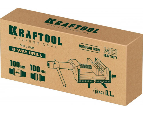 Тиски KRAFTOOL станочные 100 мм трехсторонние, сверлильные 32716-100