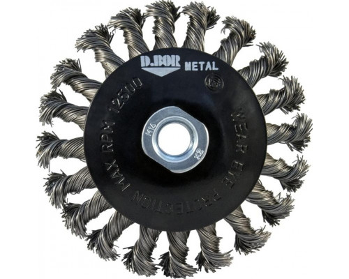 Щетка обдирочная для УШМ D.BOR коническая METAL Standard D-100 мм М14 витая (арт. D11-MS-100-M14-050) D11-MS-100-M14-050