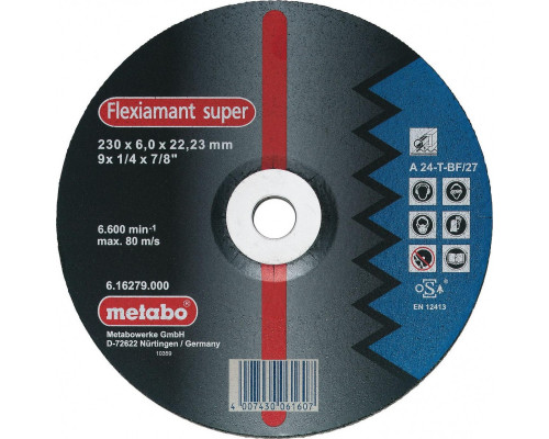 Шлифовальный круг по нерж. стали METABO 150x6,0х22,23 мм А36О Flexiamant S 616604000