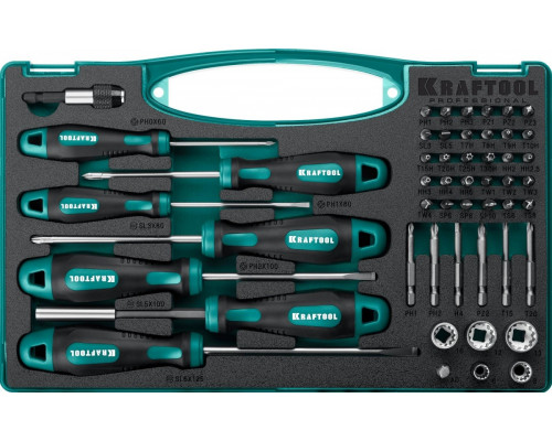 Набор отверток KRAFTOOL X-Drive-50 и насадок, 50 шт. 25815