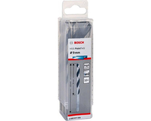 Сверло по металлу BOSCH HSS PointTeQ 9 мм 10шт 2608577258