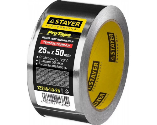 Клеящая лента STAYER PROFESSIONAL до 120°с, 50мкм, 50ммх25м 12268-50-25