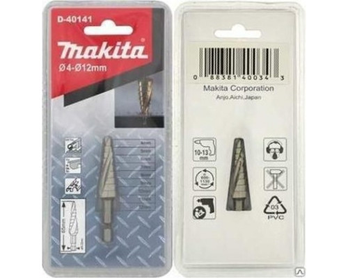 Сверло ступенчатое по металлу MAKITA 4-12 мм HSS D-40141 D-40141