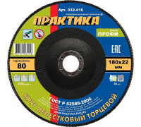 Круг лепестковый ПРАКТИКА 180х22.2 мм P 80 032-416