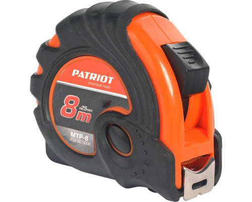 Рулетка PATRIOT MTP-8 8м, ударопрочный обрезиненный корпус