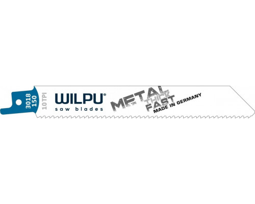 Полотна для сабельных пил WILPU 3018/150 bi нерж.ст. 3,5-5 мм, цвет.мет 5шт/уп 1481500005