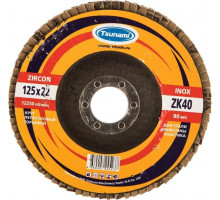 Круг лепестковый TSUNAMI ZK40 125х22.2 мм (38А 40/Р40 циркон.) D961000LZK12540