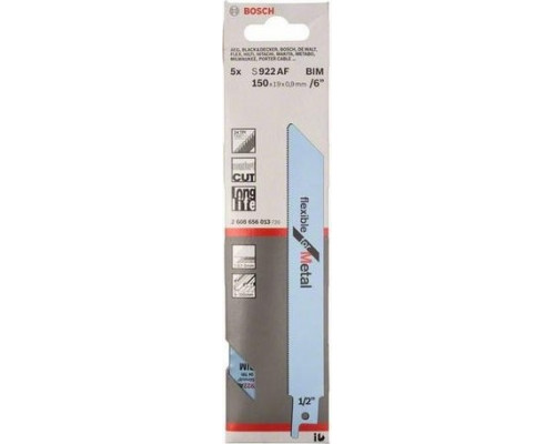 Полотна для сабельных пил BOSCH S922AF (5шт.) 2608656013