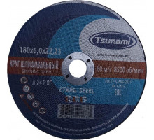 Шлифовальный круг по металлу TSUNAMI A24RBF 180х6.0х22.2 мм D16110018062300 D16110018062300