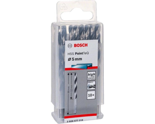 Сверло по металлу BOSCH HSS PointTeQ 5 мм 10шт 2608577218