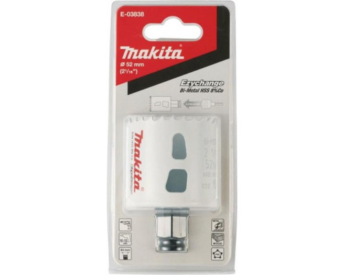 Коронка биметаллическая MAKITA Ezychange E-03838 52х44 мм E-03838