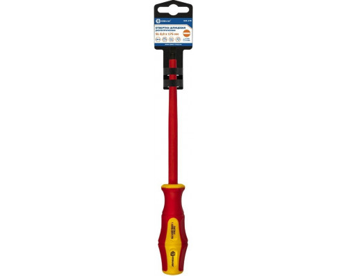 Отвертка диэлектрическая шлицевая Кобальт 646-478 ultra grip sl 8,0х175 мм cr-v, двухкомпонентная ру