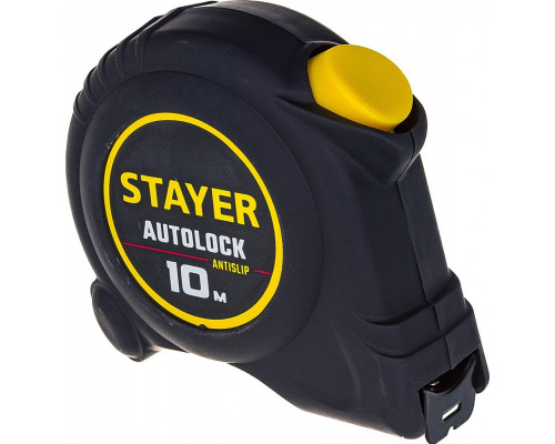 Рулетка STAYER АutoLock 10 м х 25 мм с автостопом 2-34126-10-25