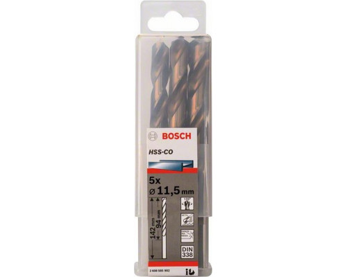Сверло по металлу BOSCH кобальтовое 11.5 мм (уп5шт) 2608585902