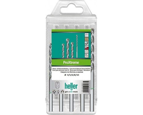 Набор сверл по бетону HELLER и натуральному камню proxtreme, ø 4/5/6/8/10 (5 пр.) TD28264