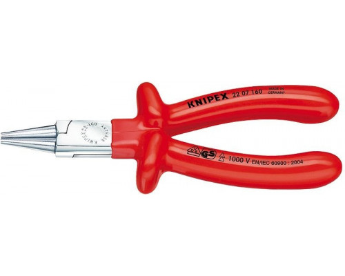 Круглогубцы диэлектрические KNIPEX 2207160 1000 V, 160 мм KN-2207160