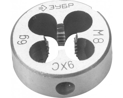 Плашка ЗУБР круглая ручная м8x1.25мм, сталь 9хс 4-28022-08-1.25