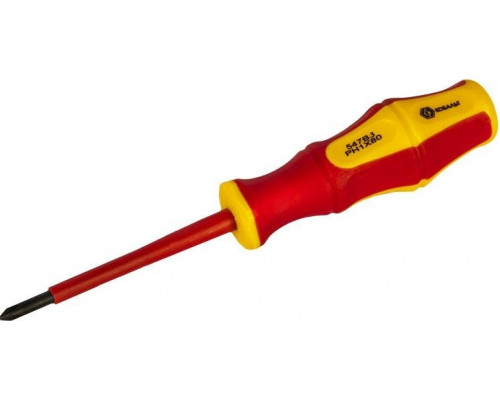 Отвертка крестовая диэлектрическая Кобальт 646-492 ultra grip ph-1х80 мм cr-v, двухкомпонентная рукоя