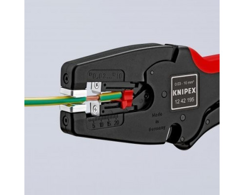 Съемник изоляции диэлектрический KNIPEX 1242195SB multistrip, 195 мм, рукоятки с зоной мягкого пласт KN-1242195SB