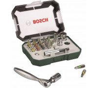 Набор сверл универсальный BOSCH Promobasket-27 бита с трещеткой + угловая отвертка 2607017392