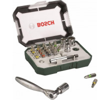 Набор сверл универсальный BOSCH Promobasket-27 бита с трещеткой + угловая отвертка 2607017392