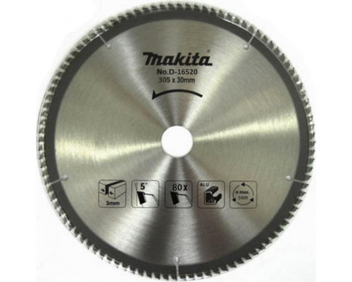 Пильный диск по алюминию MAKITA 305x30x2.2x80T D-16520