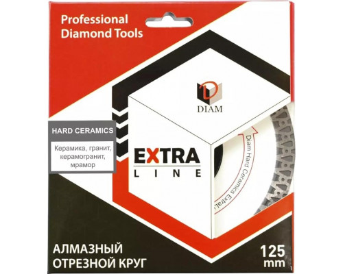 Алмазный диск для резки гранита DIAM Hard Ceramics Extra Line 125x1,2x10x22,2 (тонкий) 000526