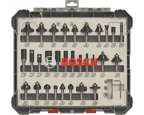 Набор фрез по дереву BOSCH 30 НМ-ФРЕЗ SET 6 мм-ХВ 2607017474