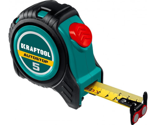 Рулетка KRAFTOOL AutoStop 5 м/19 мм профессиональная с автостопом 3412-5-19