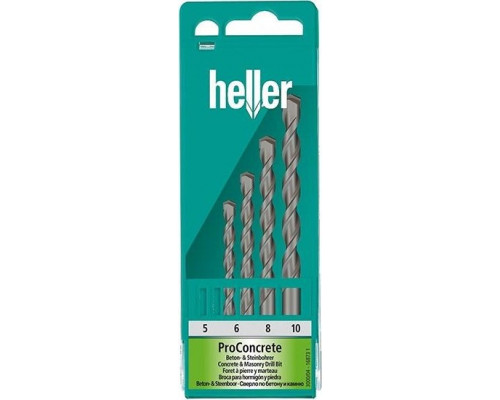 Набор сверл по бетону HELLER proconcrete (5,6,8,10 мм) (4 пр.) TD16873
