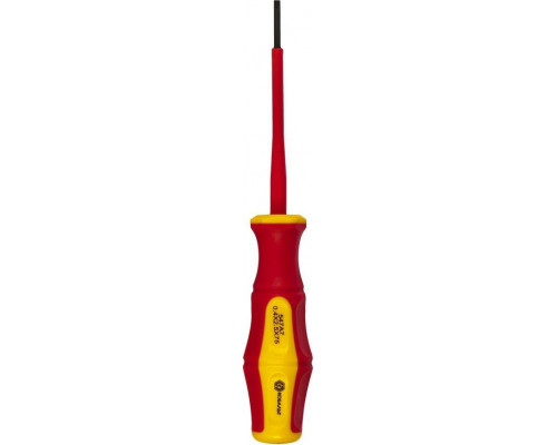 Отвертка диэлектрическая шлицевая Кобальт 646-430 ultra grip sl 2,5х75 мм cr-v, двухкомпонентная рук