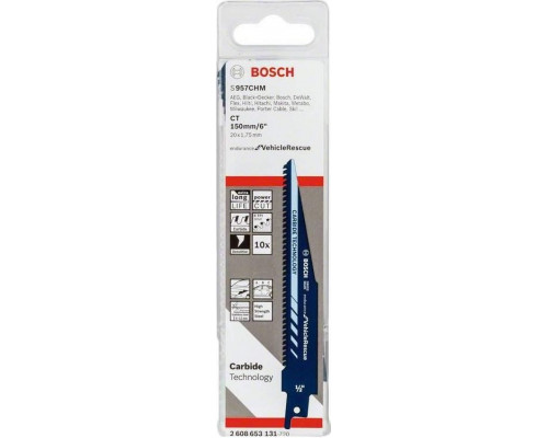 Полотна для сабельных пил BOSCH S957CHM (уп.10шт) endurance for Vehicle Rescue 2608653131