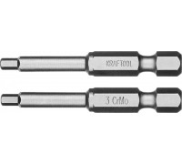 Бита для заворачивания KRAFTOOL X-DRIVE HEX3 торсионные кованые, обточенные, 50мм, 2шт. 26127-3-50-2