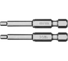 Бита для заворачивания KRAFTOOL X-DRIVE HEX3 торсионные кованые, обточенные, 50мм, 2шт. 26127-3-50-2