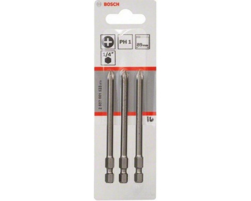 Бита для заворачивания BOSCH РH1х89 мм XH (уп3шт) 2607001533