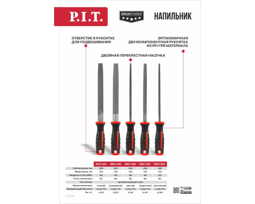 Напильник квадратный P.I.T. HSQF01-0200