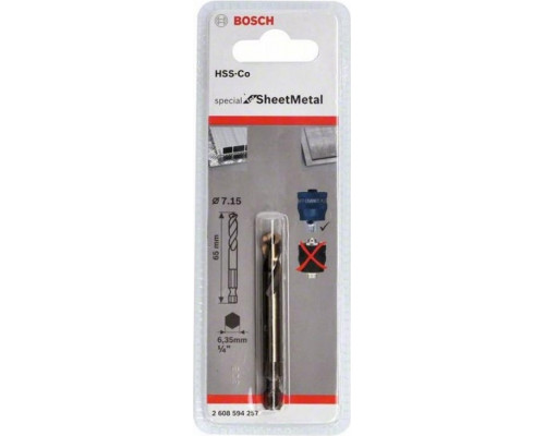 Центрирующее сверло BOSCH 7,15х65 мм HSS-Co PRO 2608594257