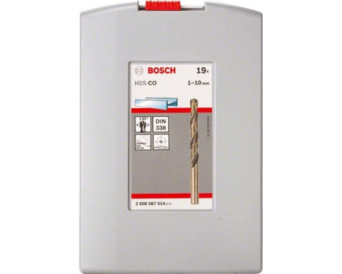 Набор сверл по металлу BOSCH Набор HSS-Co 19 шт ProBox D1-10 2608587014