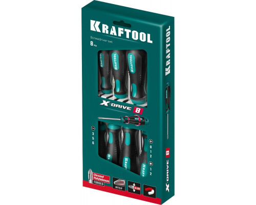 Набор отверток KRAFTOOL Х-Drive-8 8 предметов 250081-H8