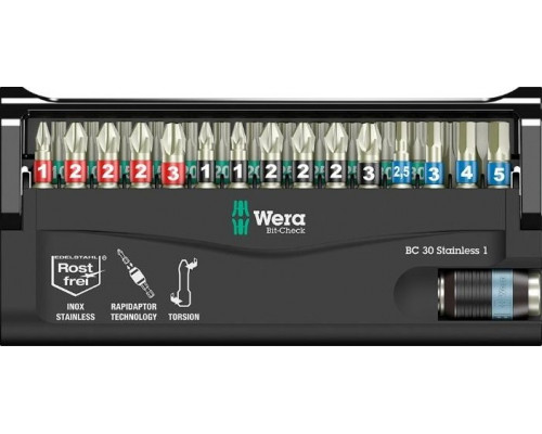 Набор насадок WERA Bit-Check, Stainless WE-071109 WE-071109