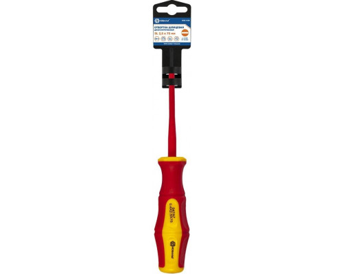 Отвертка диэлектрическая шлицевая Кобальт 646-430 ultra grip sl 2,5х75 мм cr-v, двухкомпонентная рук