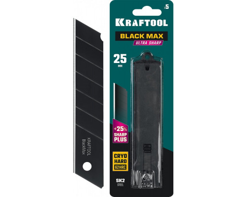 Лезвие для ножа KRAFTOOL BLACK MAX 25 мм, 5 шт. 09602-25-S5