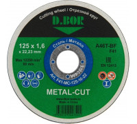 Отрезной круг по металлу D.BOR 125x1,6x22,2 мм A60T-BF, F41 METAL-CUT D-F41-MC-125-16-22